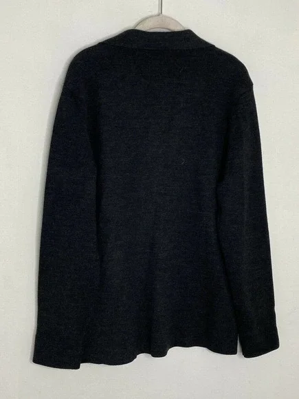 Heather Gray Wool Blend Grandma Collar Button Cardigan Sweater EMI Maglia Sz L - Picture 6 of 6